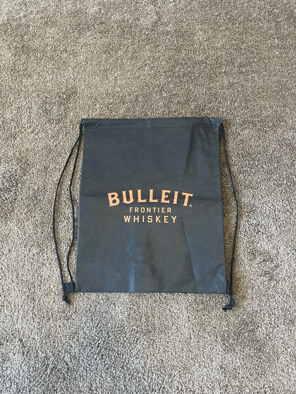 Bulleit Frontier Whiskey Black Drawstring Belt Bag
